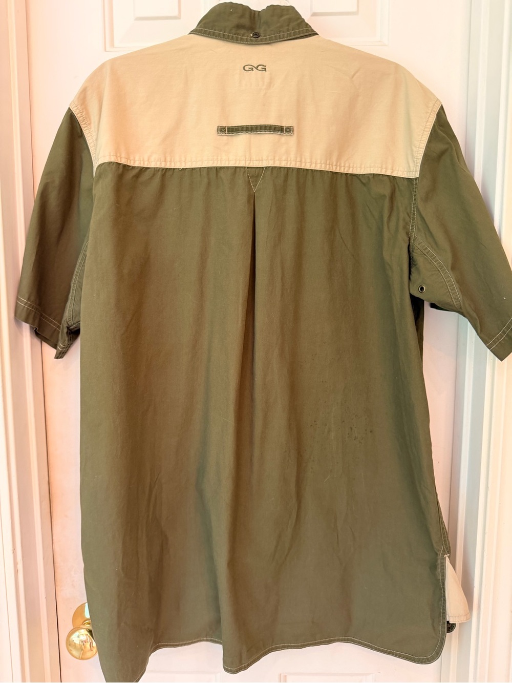GameGuard Short Sleeve Padded Recoil Shooting Shirt, Button, Olive & Tan, Sz XL - Picture 5 of 13